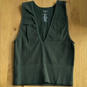 miami Deep Green Ribbed Tank Top
